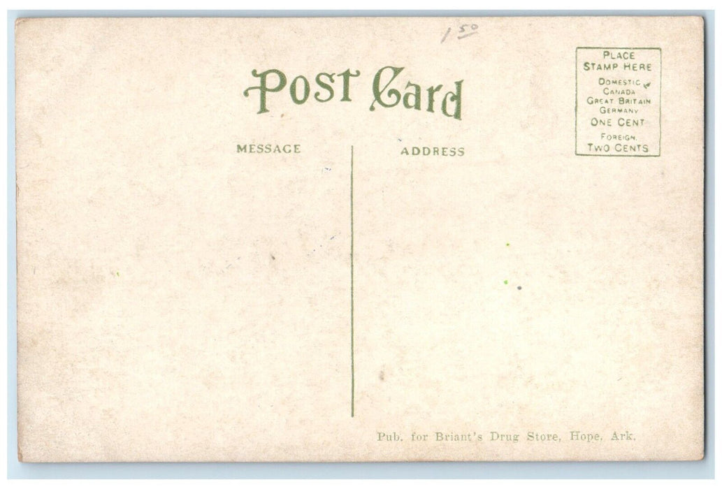 c1910's Post Office Building Scene Street Hope Arkansas AR Antique Postcard