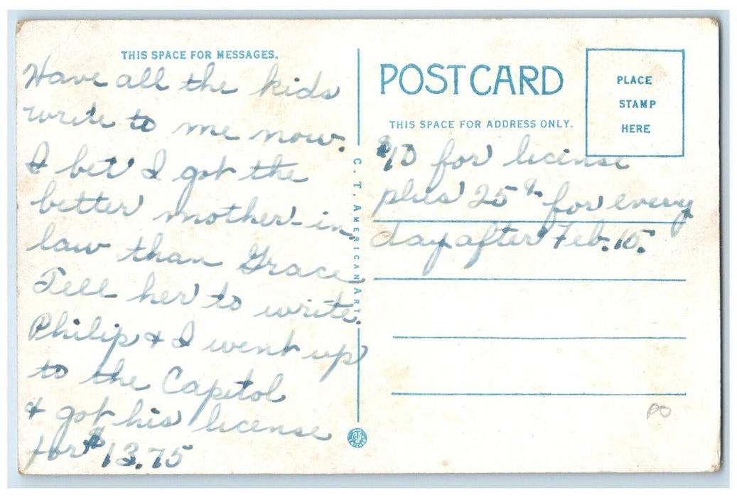 c1930's Post Office Building Car Street View New Ulm Minnesota MN Postcard