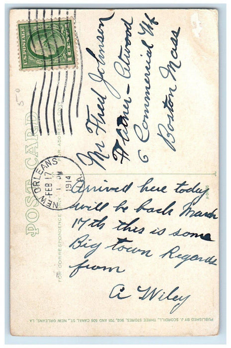 1914 New Post Office La Fayette Square New Orleans Louisiana LA Antique Postcard