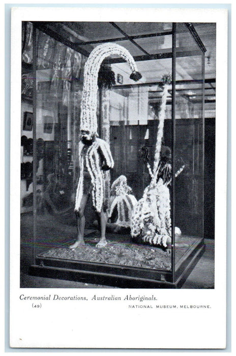 1935 Ceremonial Decorations Australian Aboriginals Museum Melbourne Postcard
