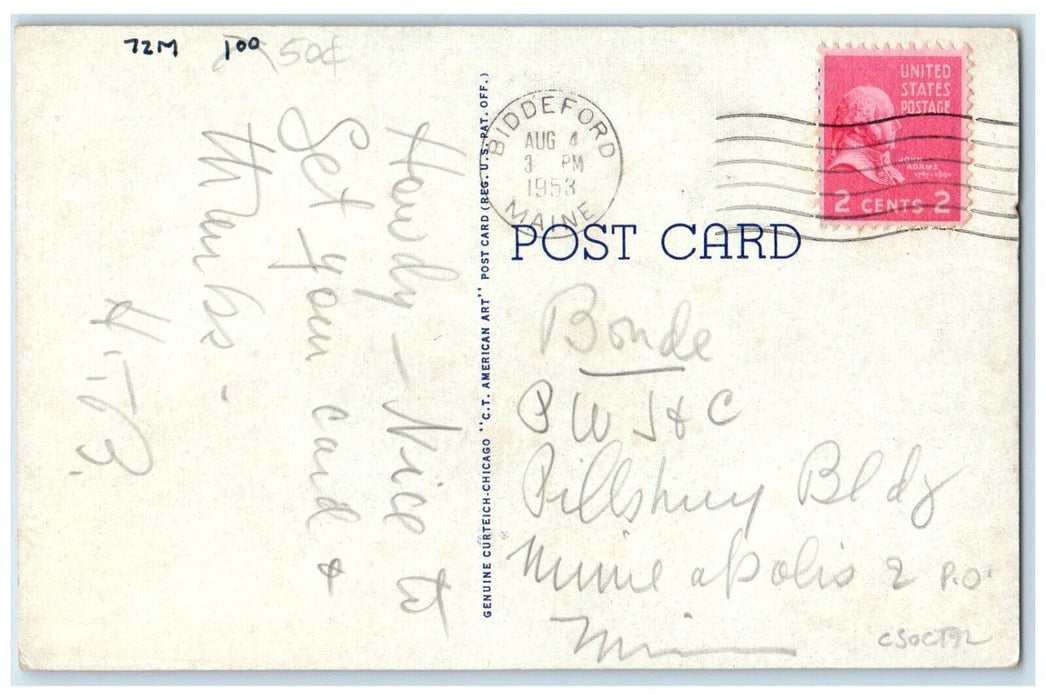 c1930's Post Office Building Street View Fairfield Iowa IA Vintage Postcard