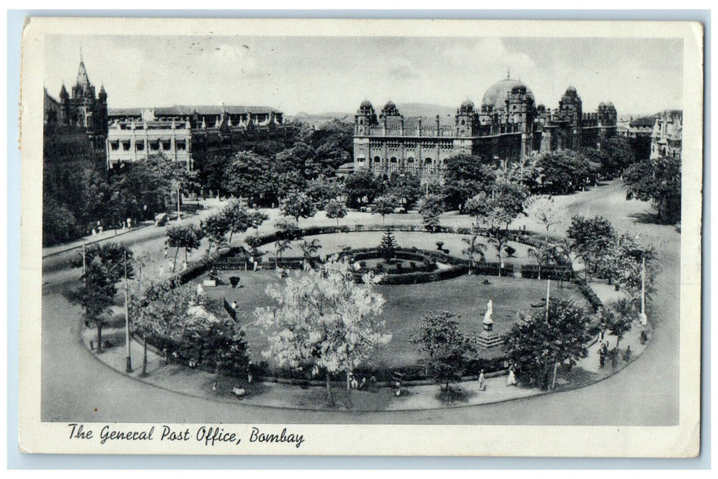c1920's The General Post Office Bombay Mumbai India Posted Antique Postcard
