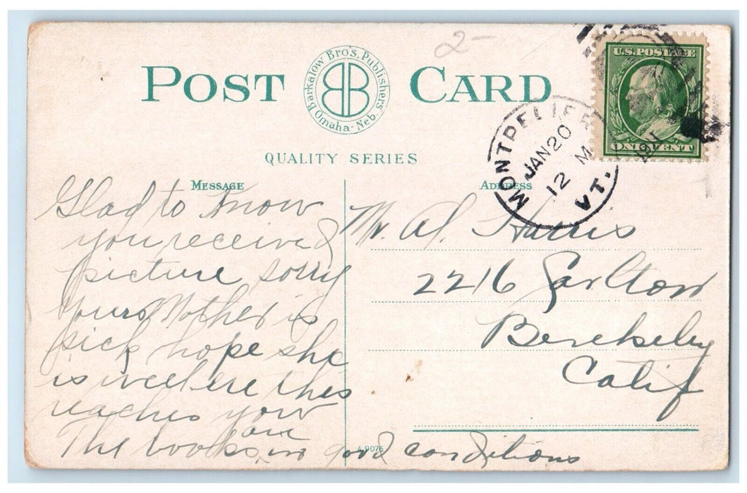 1911 Train No 10 Passing Echo Station Line Union Pacific Utah UT Posted Postcard