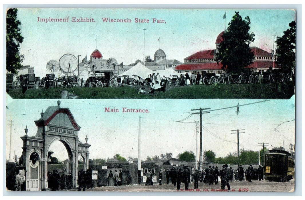 1910 Multiview Implement Exhibit Wisconsin State Fair Wisconsin Vintage Postcard