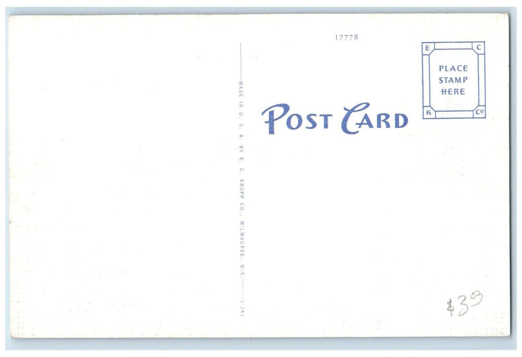 1940 Exterior View Post Office Building West Allis Wisconsin WI Antique Postcard