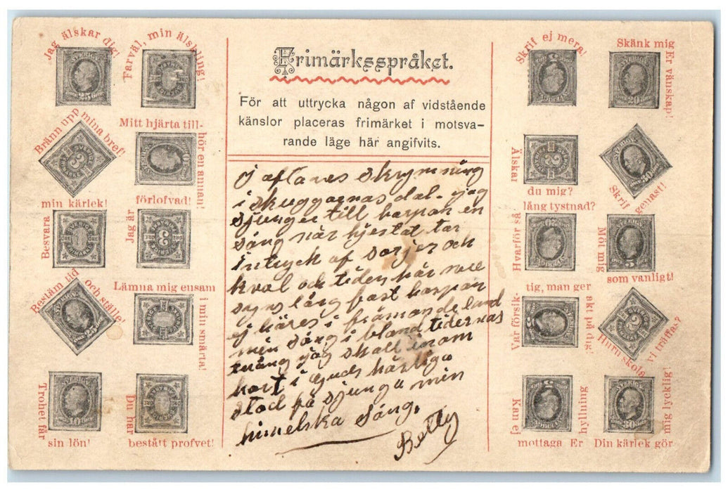c1905 The Stamp Language View Gothenburg Sweden Antique Posted Postcard