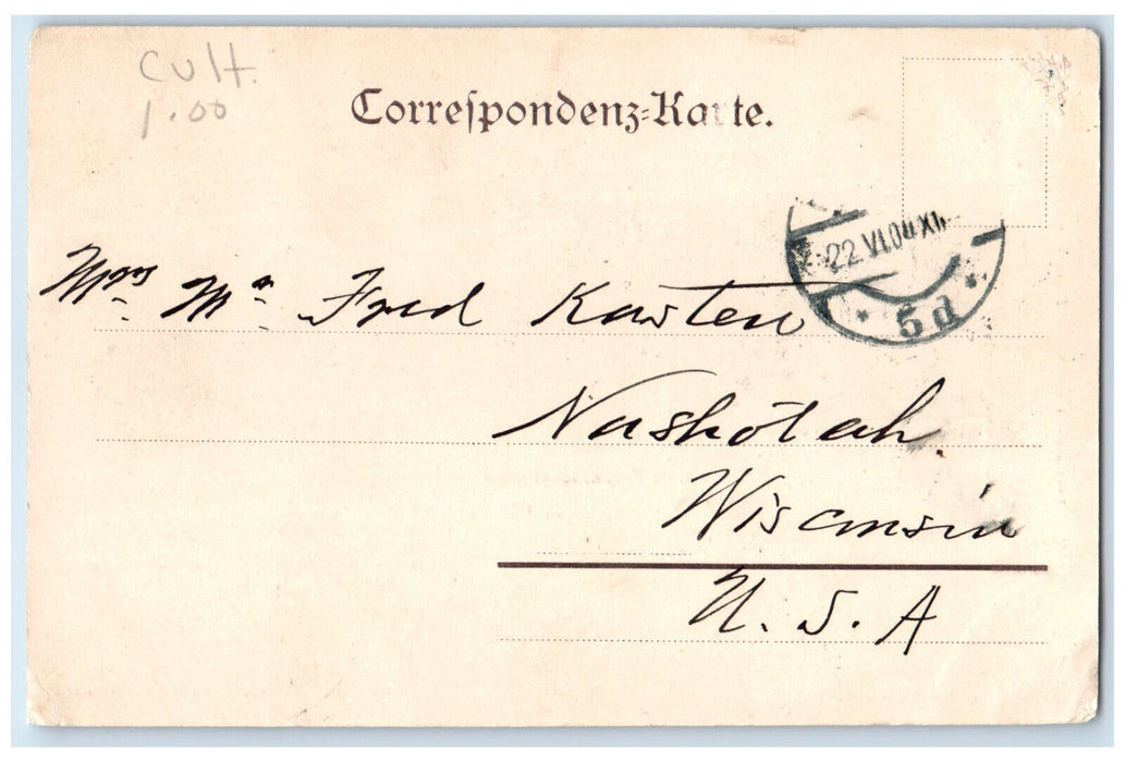 c1905 Cafe Freundschaftssaal Karlsbad Czech Republic Posted Antique Postcard