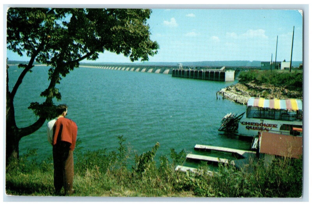 c1960 Grand River Dam Lake Heart Oklahoma's Vacation Land Vinita Okla Postcard