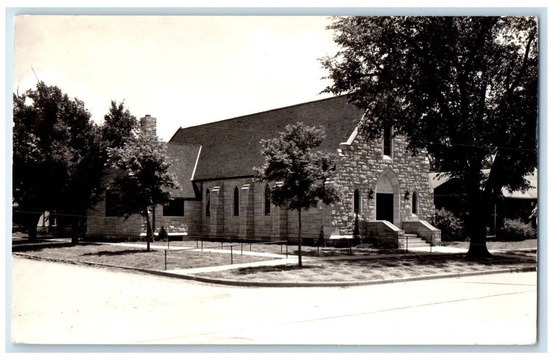 1941 St. John Episcopal Church Street View Abilene Kansas KS RPPC Photo Postcard