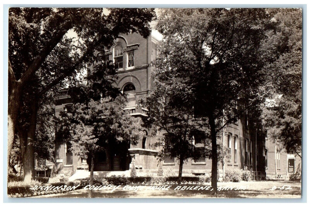 c1940's Dickinson County Court House Abilene Kansas KS RPPC Photo Postcard