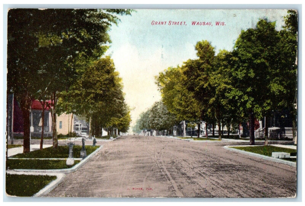 c1910 Scenic View Road Grant Street Wausau Wisconsin WI Vintage Antique Postcard