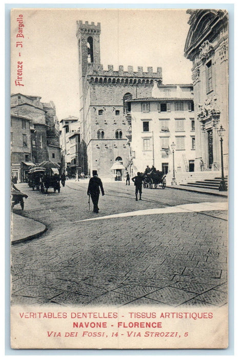 c1910 Road View Horse Carriage Ji Bargello Florence Italy Unposted Postcard