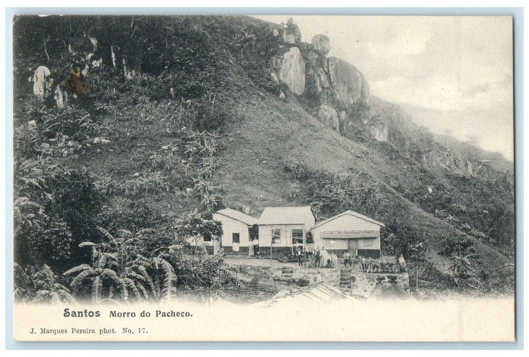c1905 House Hills View Morro Do Pacheco Santos Sao Paulo Brazil Postcard