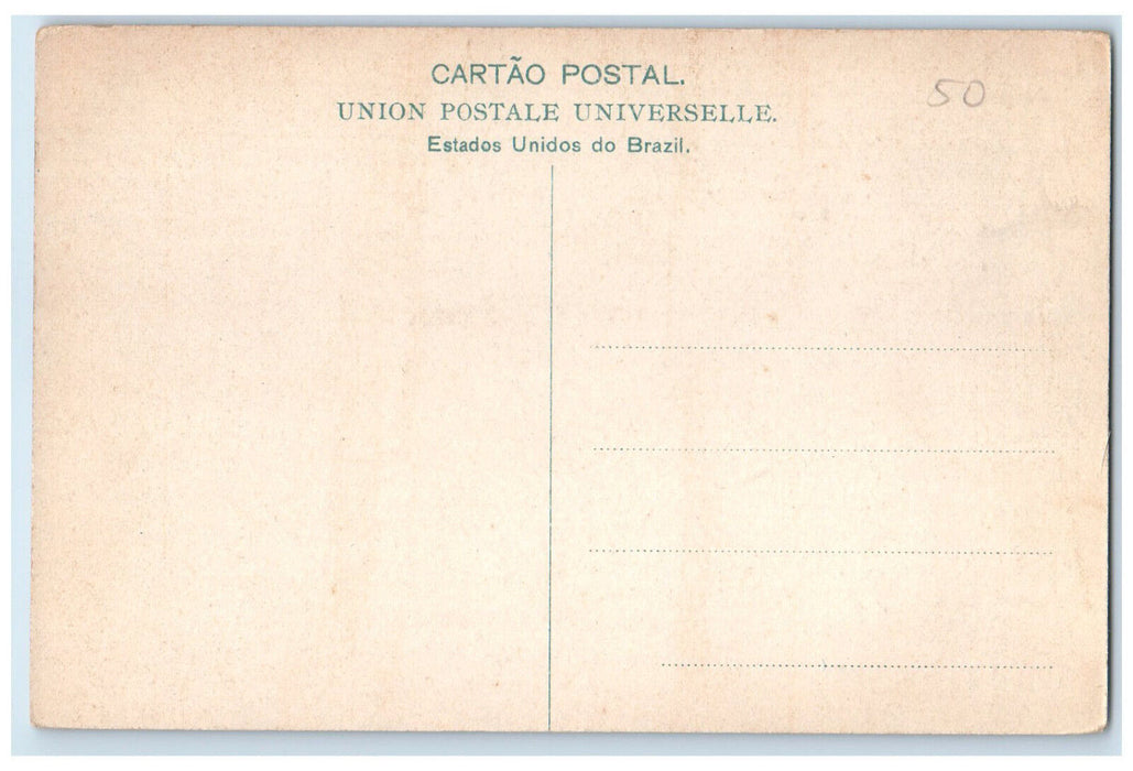 c1920's Canal Avenue Santos Sao Paulo Brazil Antique Unposted Postcard