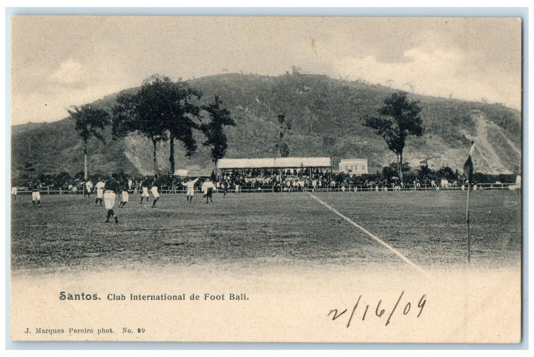 1909 Club International De Football Santos Sao Paulo Brazil Unposted Postcard