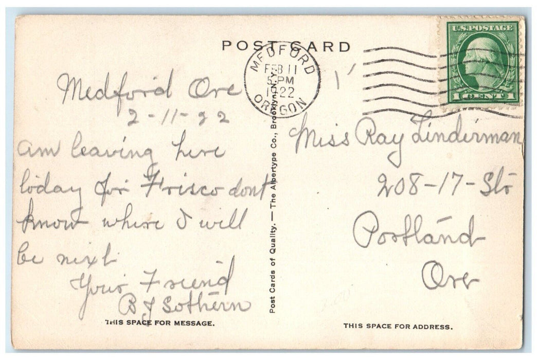 1922 Mill Creek Fall On Rogue River Near Medford Oregon OR, Waterfalls Postcard