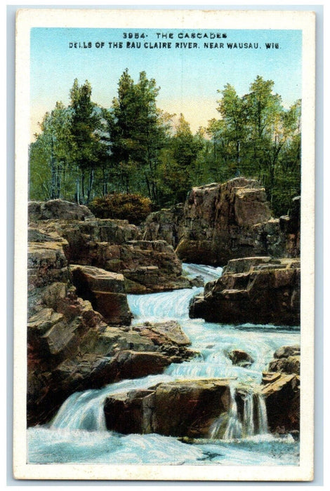 c1920 Cascades Dells Eau Claire River Rocks Wausau Wisconsin WI Vintage Postcard