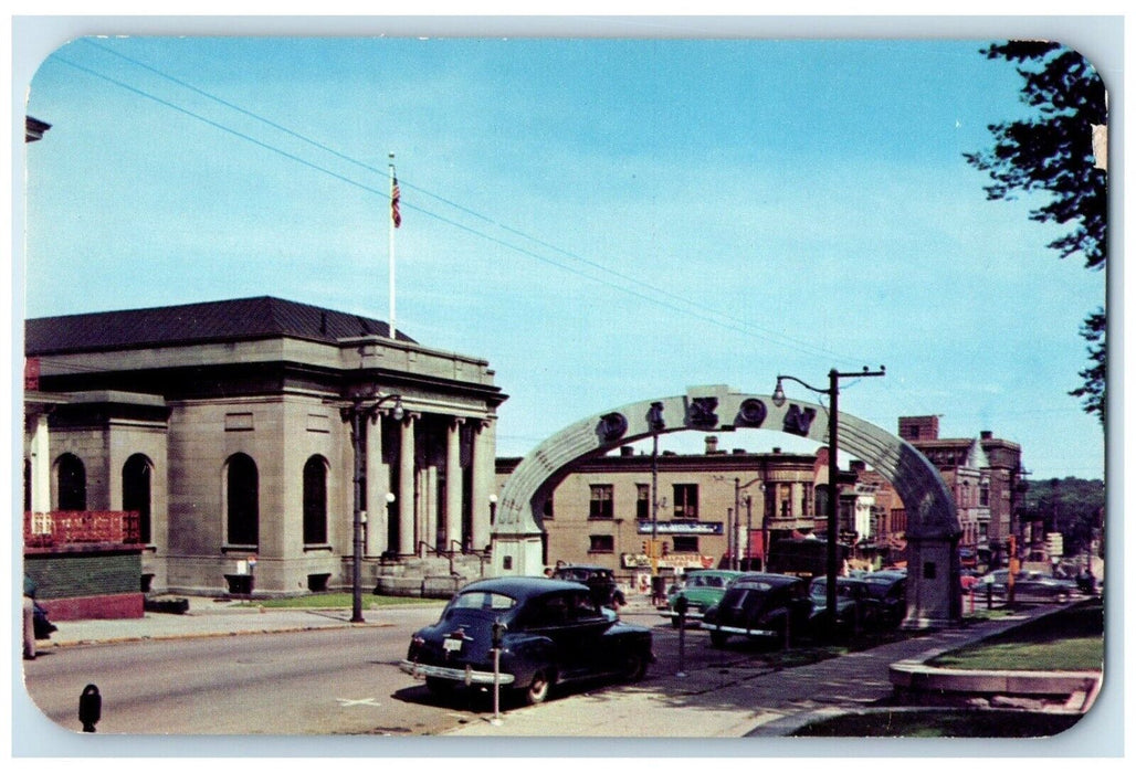 c1960 Entrance Arch Business Section Exterior Building Dixon Illinois Postcard