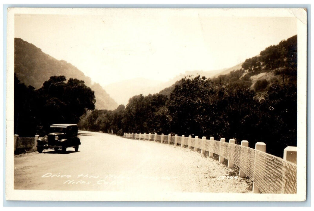 c1940's Drive Thru Niles Canyon California Fremont CA RPPC Photo Postcard