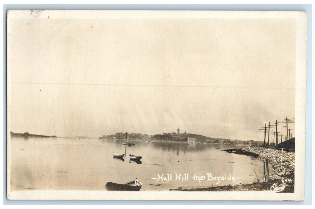 Nantasket Beach Hull Hill BoatsFrom Bayside Massachusetts MA RPPC Photo Postcard