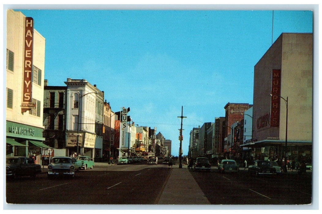 c1960 Broad Street Looking East Commercial Center Richmond Virginia VA Postcard