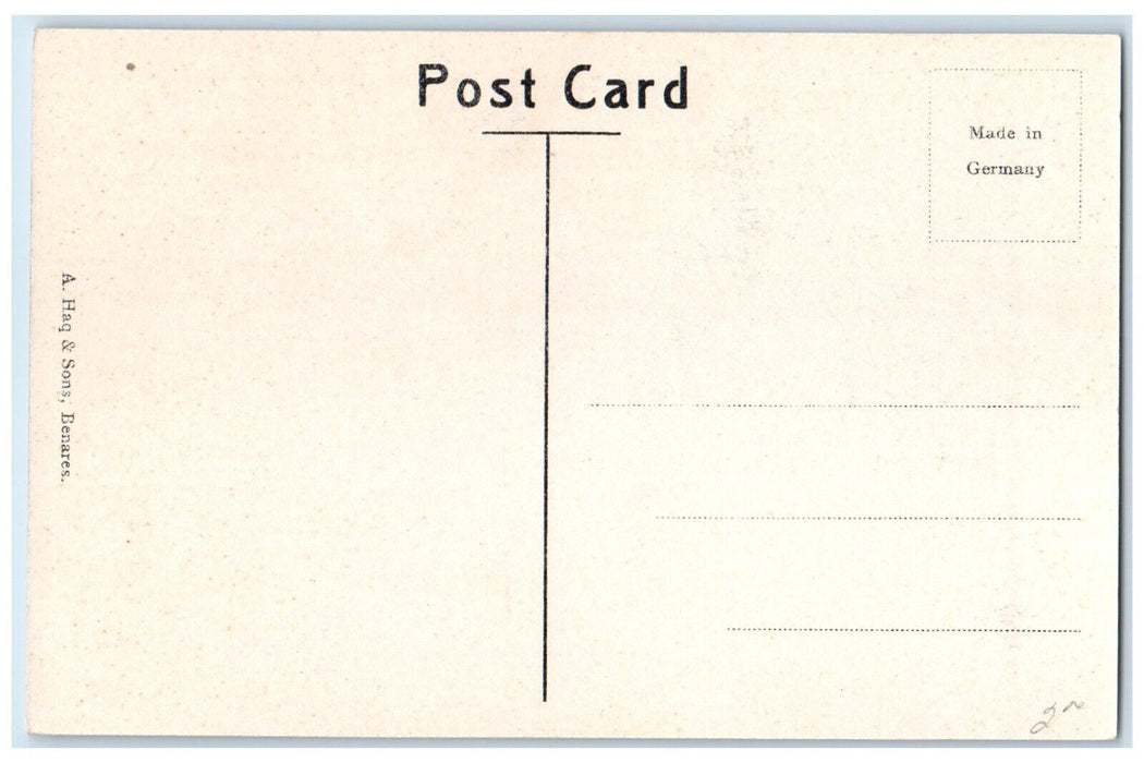 c1930's Panchganga Ghat Temple in (Varanasi) India Vintage Unposted Postcard