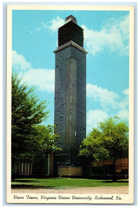 c1940's Vann Tower Virginia Union University Richmond Virginia VA Postcard