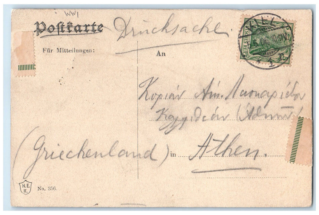 1906 Largest German Torpedo Boat at Full Speed Kiel Germany Posted WW1 Postcard