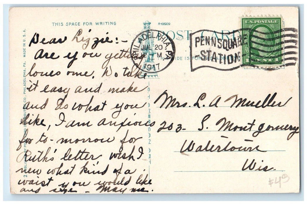 1917 Reading RR Railroad Station Car Valley Forge Pennsylvania PA Postcard
