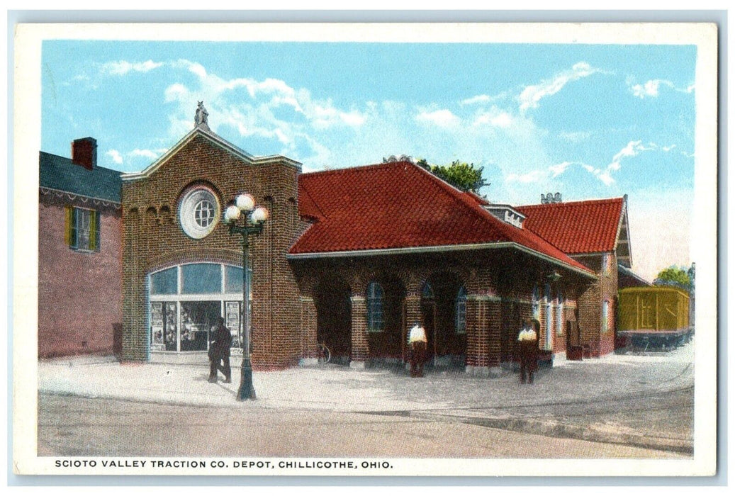 c1930's Scioto Valley Traction Co. Depot Chillicothe Ohio OH Vintage Postcard