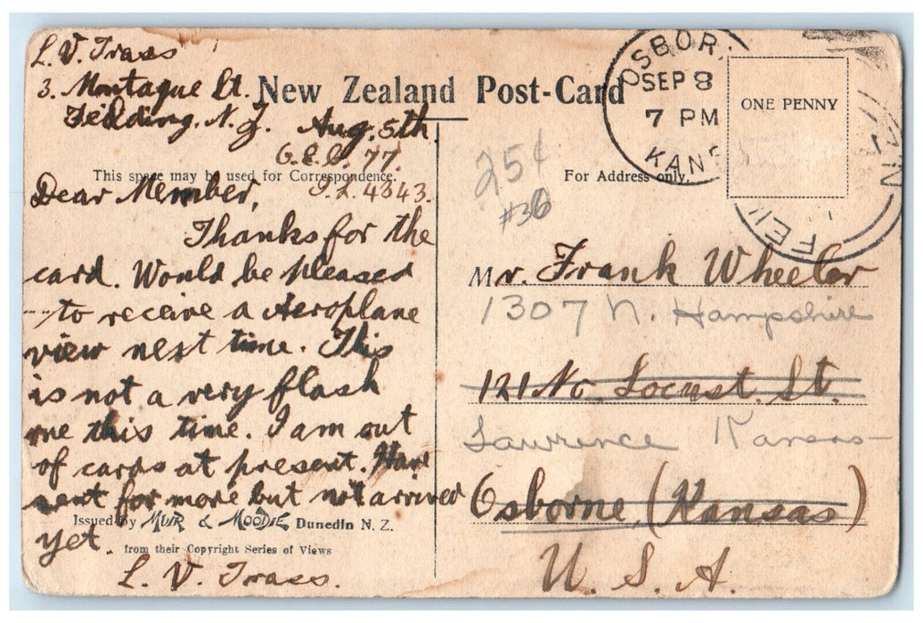 c1910 P.C. Presbyterian Church Clinton South Island New Zealand Postcard