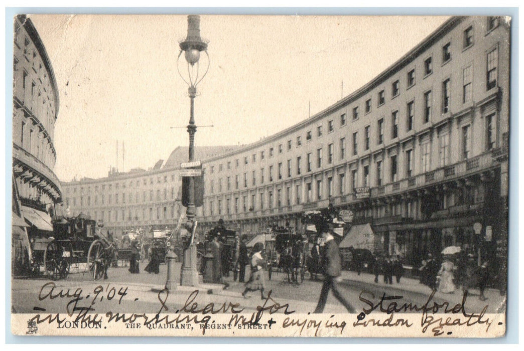 1904 The Quadrant Regent Street London England Posted Tuck Art Postcard