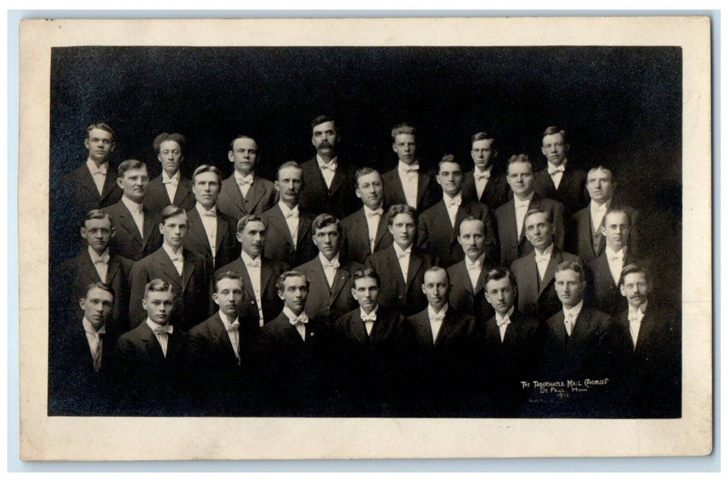 c1910's Tabernacle Male Chorus St. Paul Minnesota MN RPPC Photo Antique Postcard