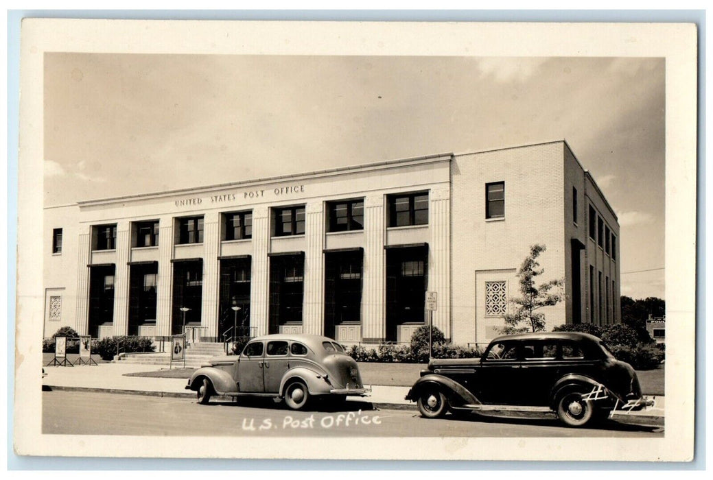 US Post Office Building Cars Eugene Oregon OR WWII Posters RPPC Photo Postcard
