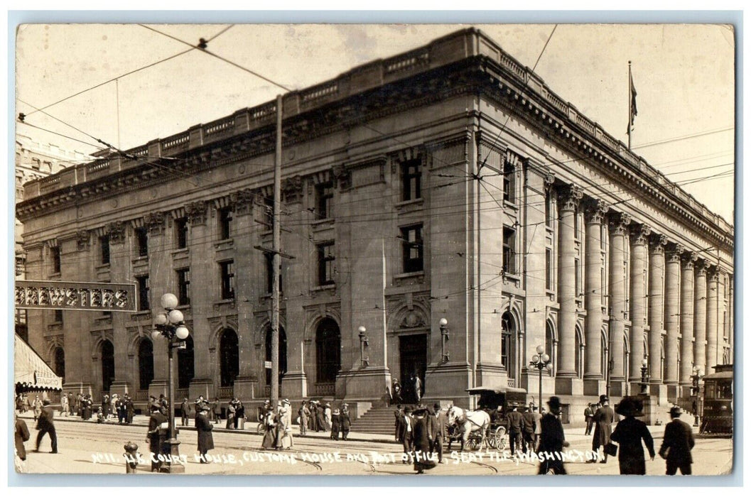 Court House Customs House Post Office Seattle Washington WA RPPC Photo Postcard