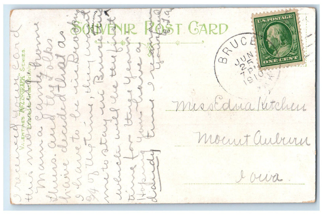 1910 Pacific Railway Mount Burgees Emerald Lake Near Field BC Canada Postcard