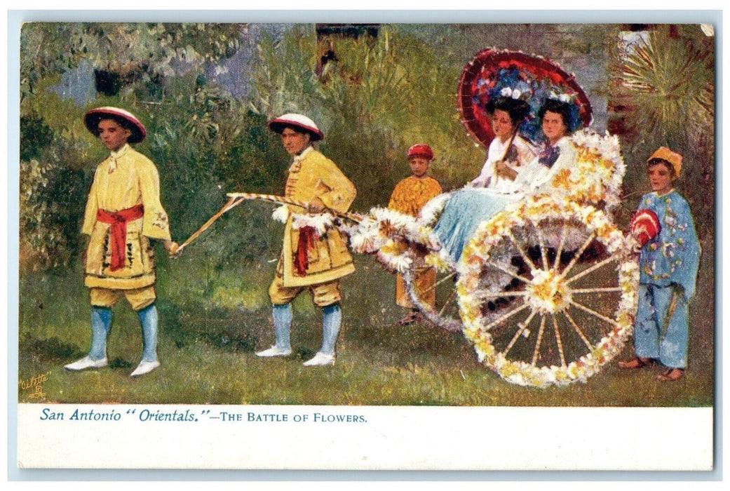 c1910 Battle Of Flowers Orientals San Antonio Texas Raphael Tuck Son TX Postcard