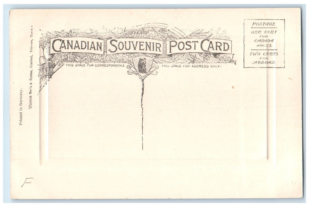 c1910 Chain of Ponds & Camps Megantic Club Preserve Canada Embossed Postcard