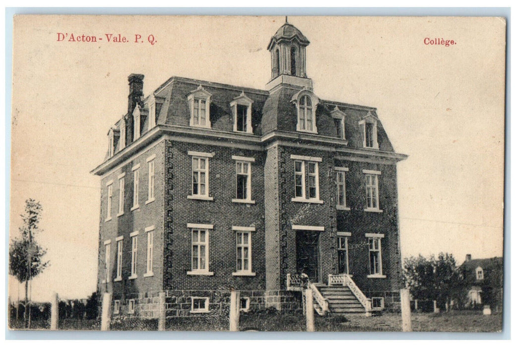 c1910 View of College D'Acton-Vale Quebec Canada Antique Posted Postcard
