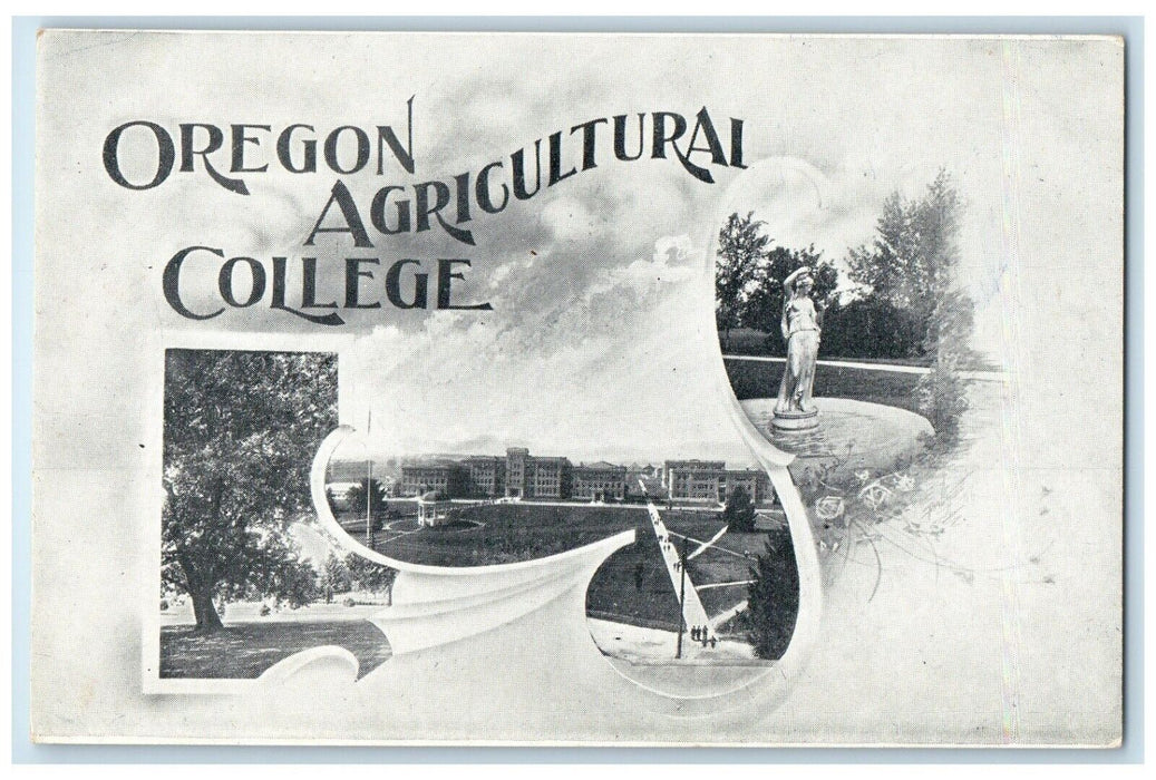 1900 Oregon Agricultural College Multi-View Schedule Oregon OR Unposted Postcard