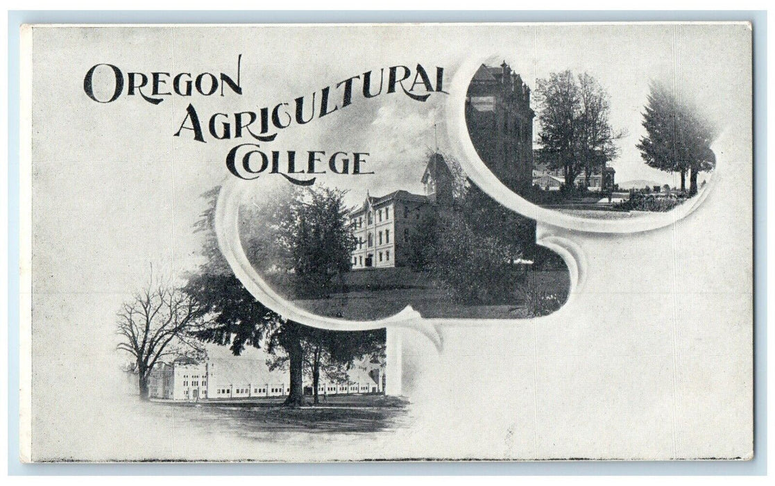 1900 Multi-View Oregon Agricultural College Schedule Oregon Antique PMC Postcard