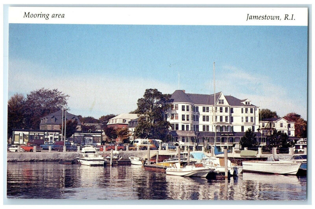 c1960 Scenic View Mooring Area Fishing Boats Jamestown Rhode Island RI Postcard