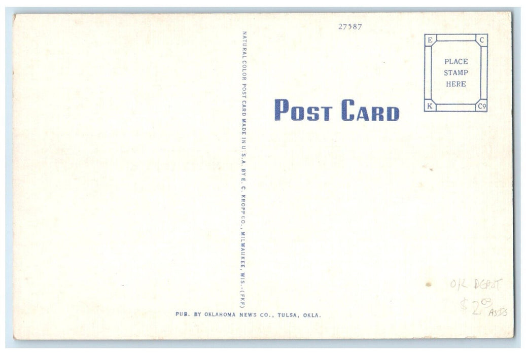 c1950's View Of Union Depot Station Cars Tulsa Oklahoma OK Vintage Postcard