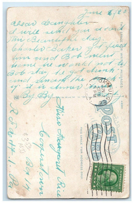 1920 Frisco Depot Station Cars Okmulgee Oklahoma OK Posted Vintage Postcard