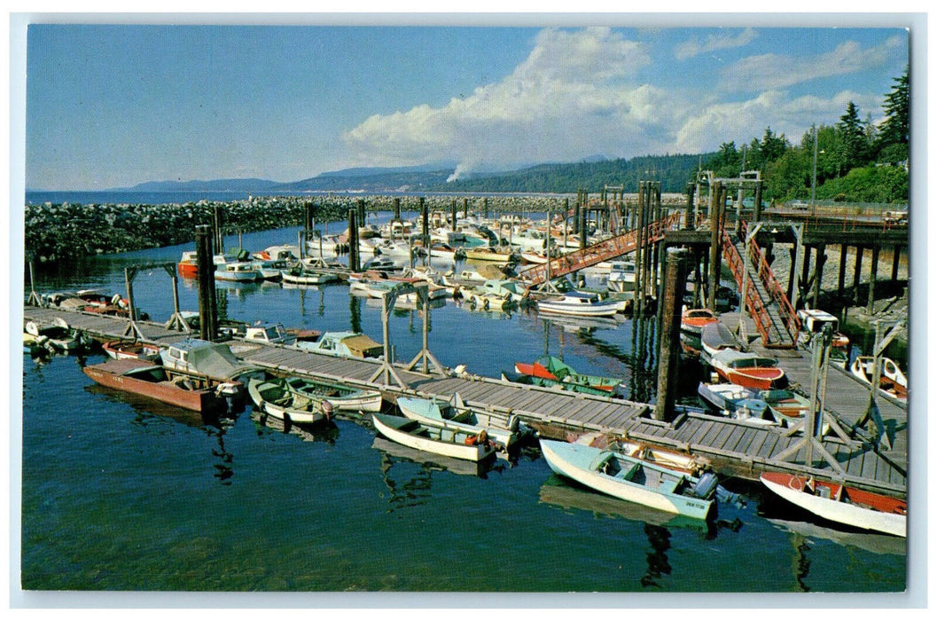 c1960's Pleasure Boat Marina Powell River BC Canada Vintage Postcard