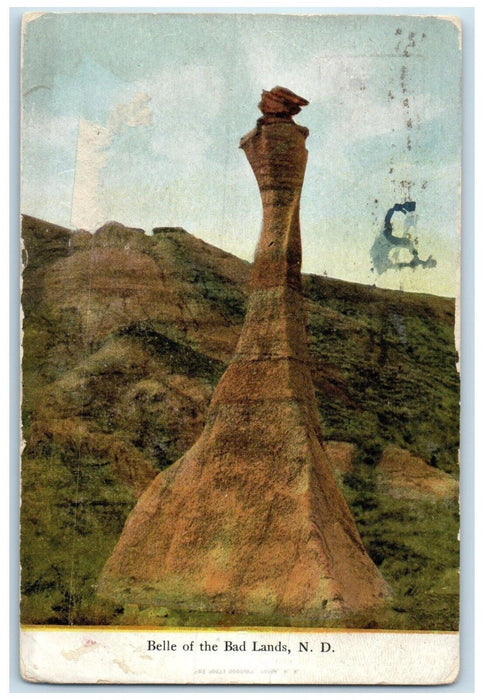 1914 View Of Belle Of The Bad Lands North Dakota ND Posted Antique Postcard