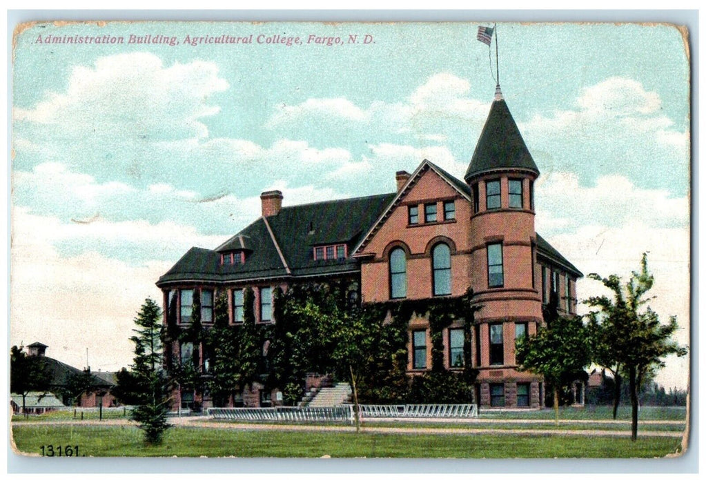 Administration Building Agricultural College Fargo North Dakota ND Postcard