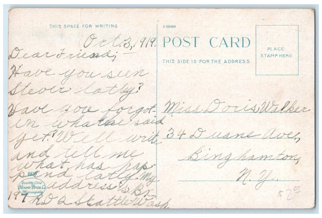 1919 View Of Wading Pool Island Park Fargo North Dakota ND Antique Postcard