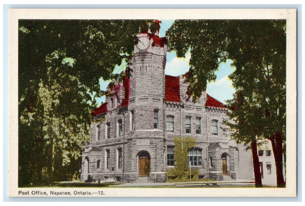 c1940's Post Office Napanee Ontario Canada Vintage Unposted Postcard