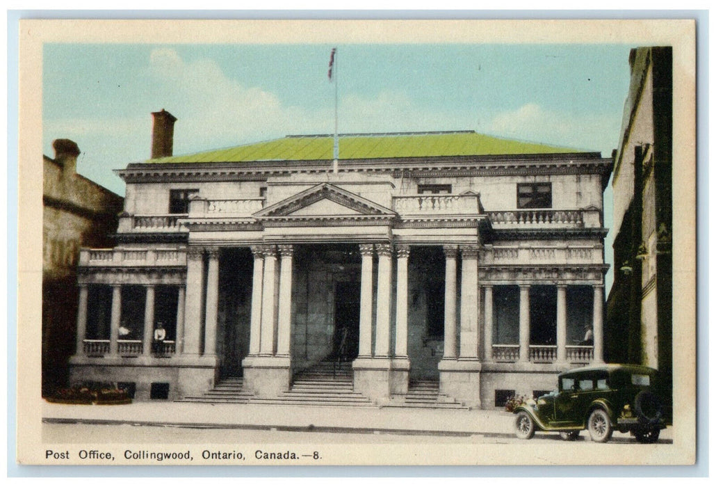 c1950's Post Office Collingwood Ontario Canada Unposted Vintage Postcard